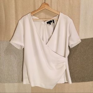 THEORY Karlista wrap-effect textured top